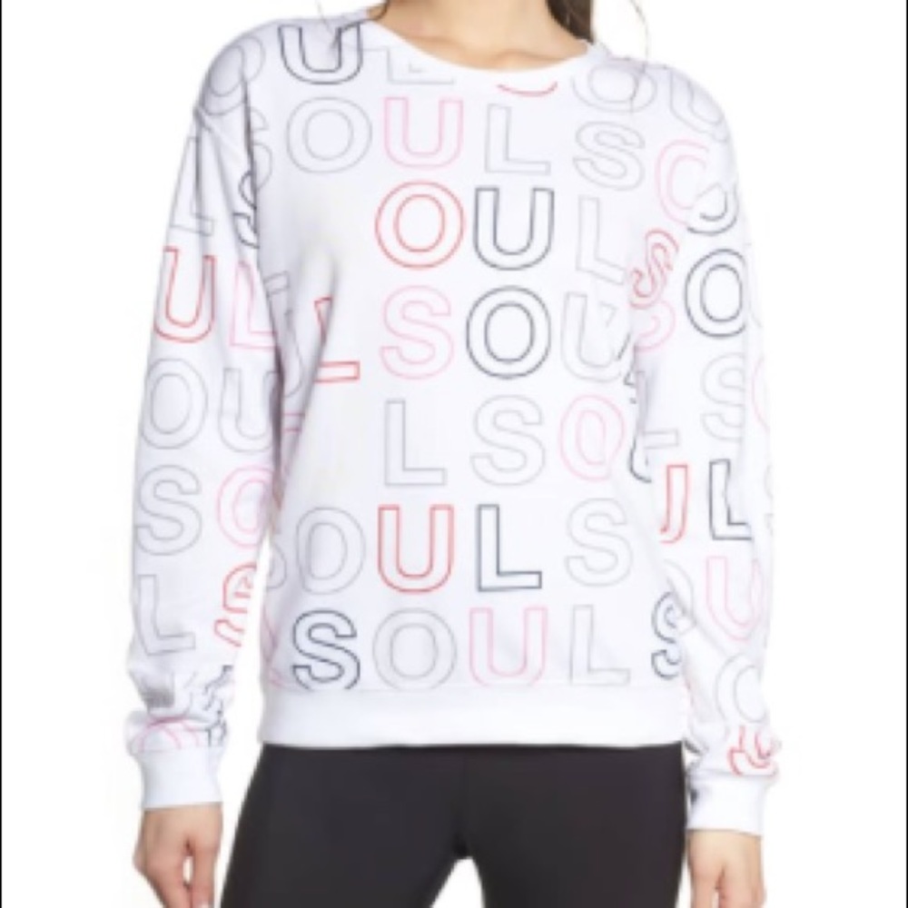 SoulCycle colorful logo white sweatshirt XL